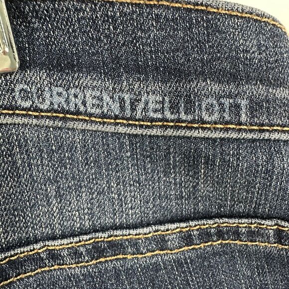 Current Elliott Abthro 27 Stiletto Mid Townie Skinny Jean Step Hem Velvet Stripe - Picture 8 of 10